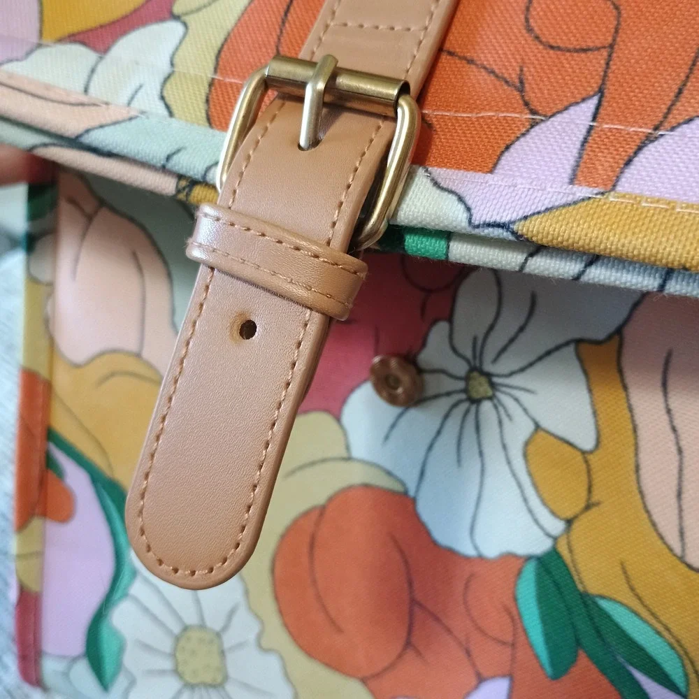 The Somewhere Co Floral Insulated Lunch Bag Crossbody Cooler Retro Multi Color